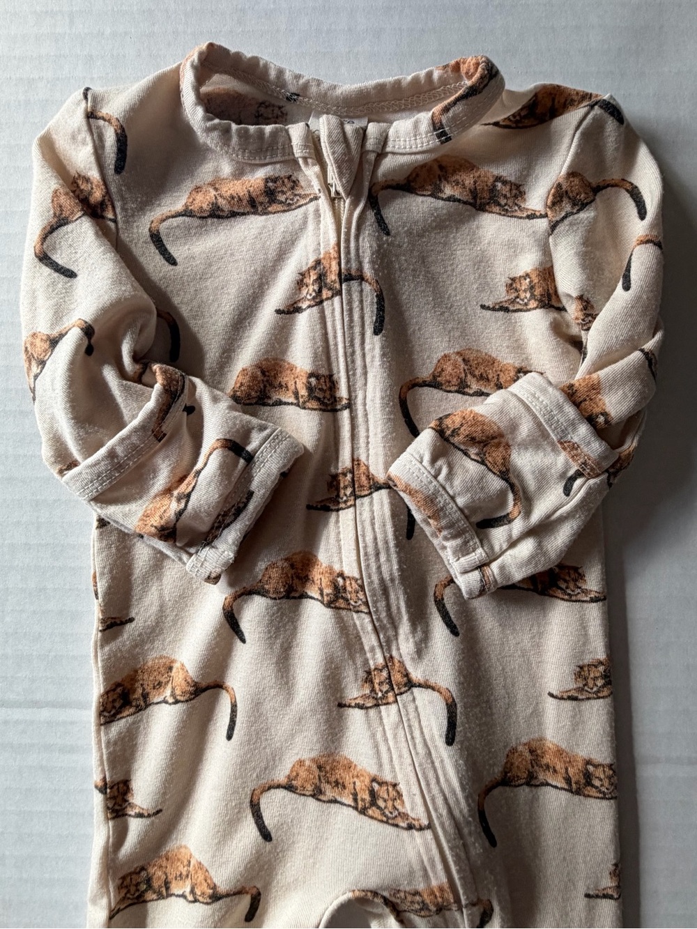 Kate Quinn Modal Cheetah Print Footed Pajamas Sleeper Newborn